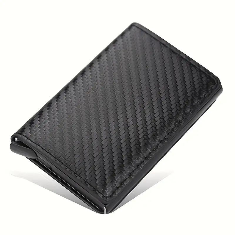 Porta Cartões De Crédito  Bloqueio Couro Automático Pop Up Carteira De Alumínio Slim Pocket Bifold Business