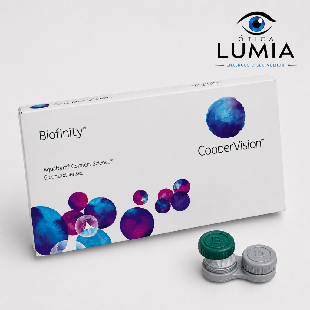 Lente de Contato Biofinity Coopervision Mensal 06 unidades + Estojo