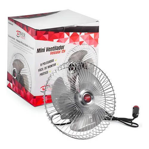Mini Ventilador Oscilante 8 Polegadas 12v Carros