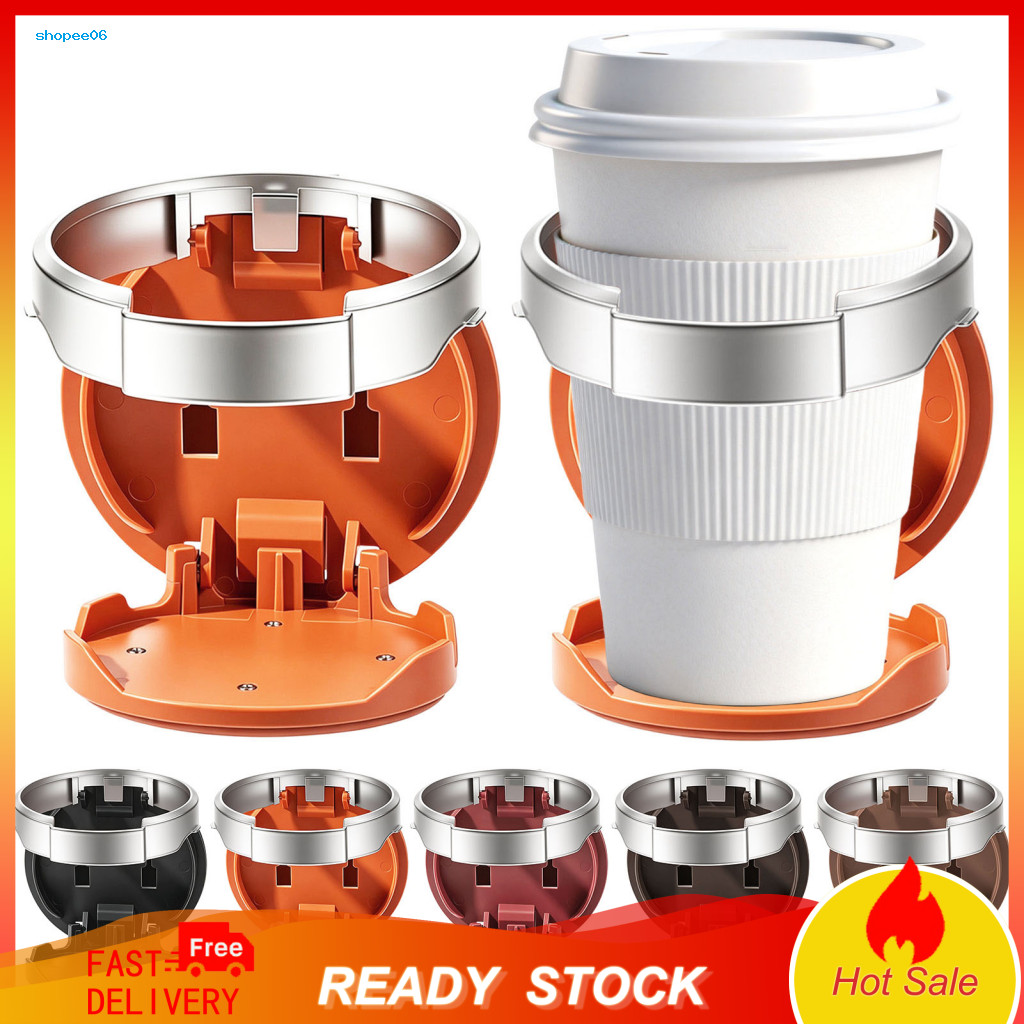 Clip-on Cup Holder Foldable Beverage Organizer Universal Car for Door Panel – Adjustable Drink with Multifunctional St