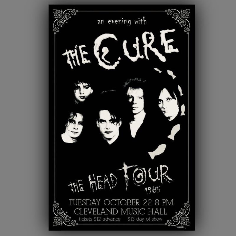 Poster The Cure 42x30cm Tamanho Grande Capa de Álbum Disintegration Three Imaginary Boy Banda Punk Rock Pós-Punk Indie Pop singer Robert Smith Cartaz Premium Wallpaper Big Size Posters Parede;