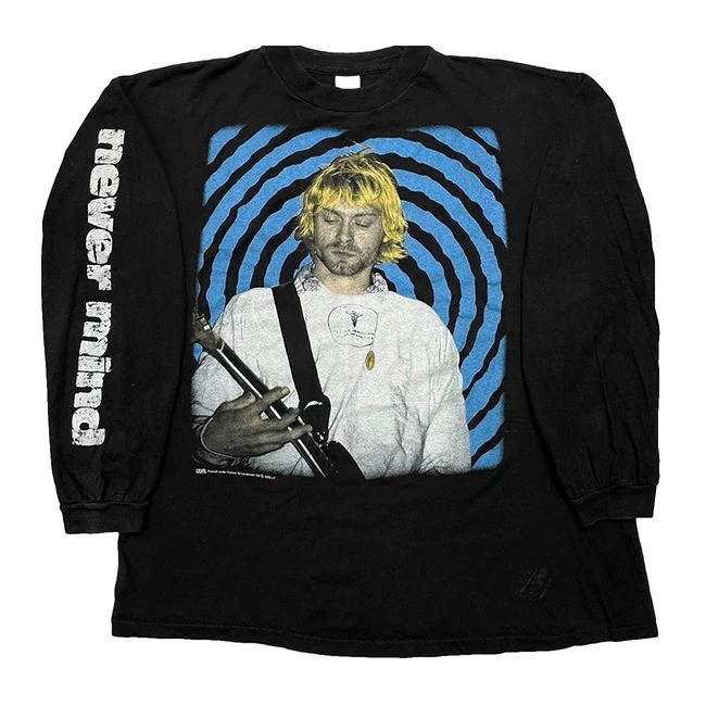 Algodão puro Nirvana Rock Band Lead Singer Kote Koben Camiseta americana verão gola redonda