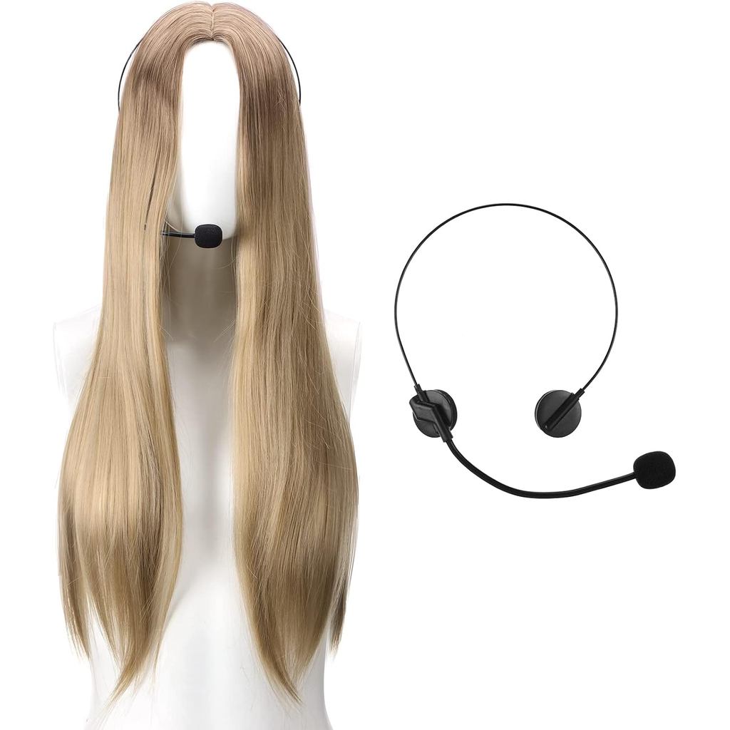 WILLBOND Halloween Rock Star Singer Costume Accessories, Include Fake Singer Microphone Toy Microphone Headset Costume w