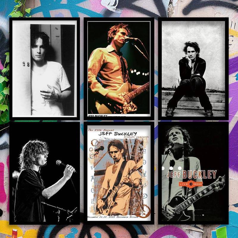Jeff Buckley Rock Music Singer Retrato Pôster Sem Moldura HD Tela À Prova D'água Arte De Parede Quarto Sala De Música De