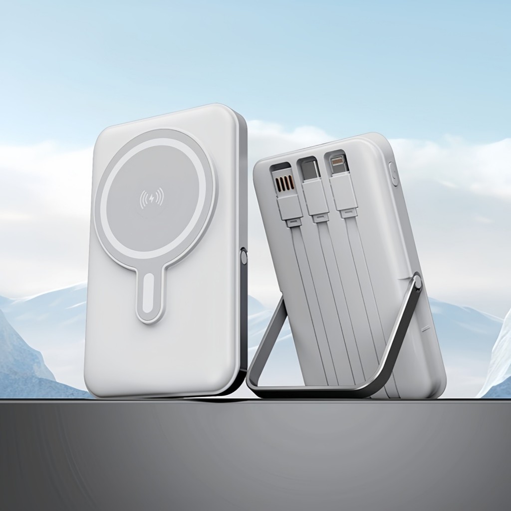 Carregador Portátil Magnético 10000mAh Wireless 15W Rápido 22.5W com Suporte