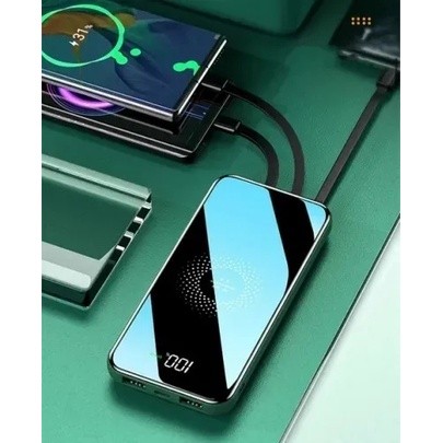 Power Bank 10000Mah Kapbom ka 977 C/ 4 cabo Fast charge +funçao carregamento por Induçao Curvaviva
