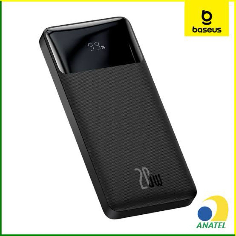 Carregador Portátil Baseus 10.000mAh 20W Fast Charge/Super rápido/Dupla saída/Power bank/compacto/ORIGINAL