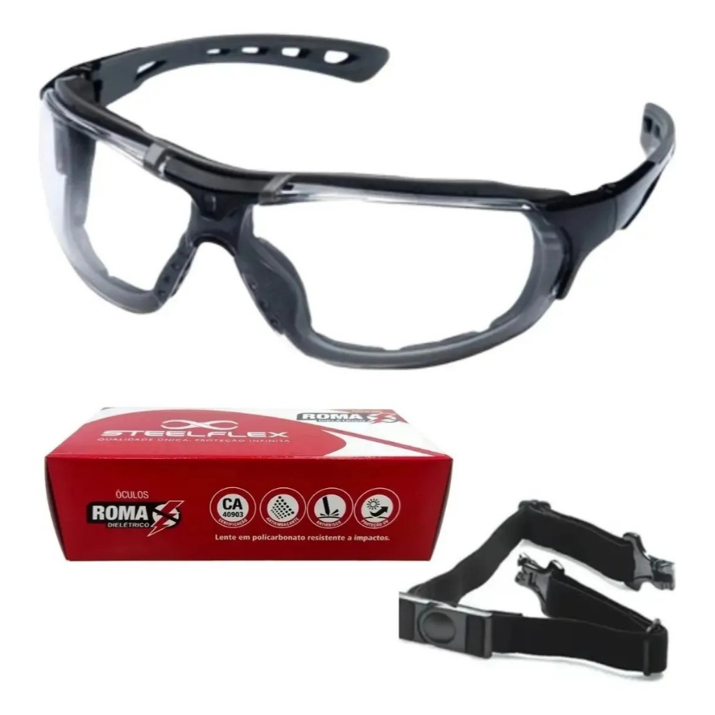 Oculos Roma Steelflex Airsoft Antiembaçante Antirrisco