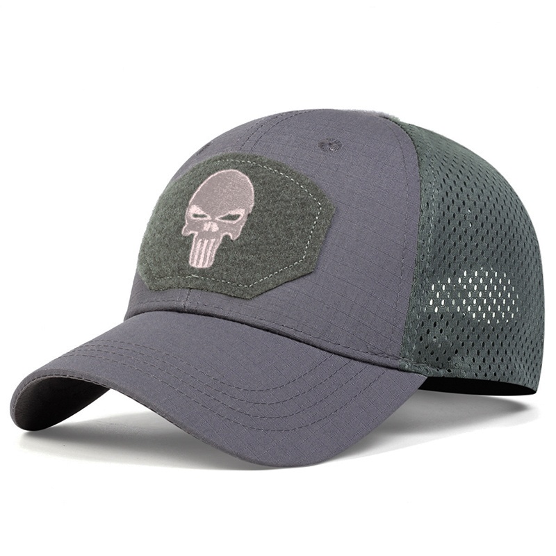 Boné Masculino Camo com Caveira para Atividades ao Ar Livre, Pesca, Airsoft, Tática e Caminhadas - Chapéu de Cobertura
