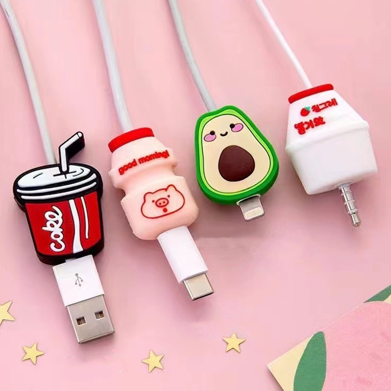 1 Protetor Cabo USB Carregador Personagem Iphone Android