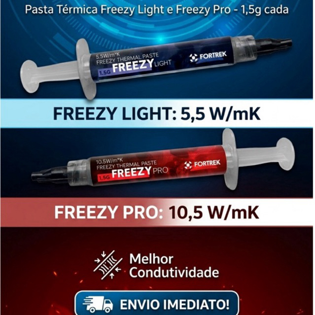 Pasta Térmica Fortrek Freezy Light Alto Desempenho 5.5W/mK 10.5W/mK 1.5g Para PC Gamer PS4 Xbox