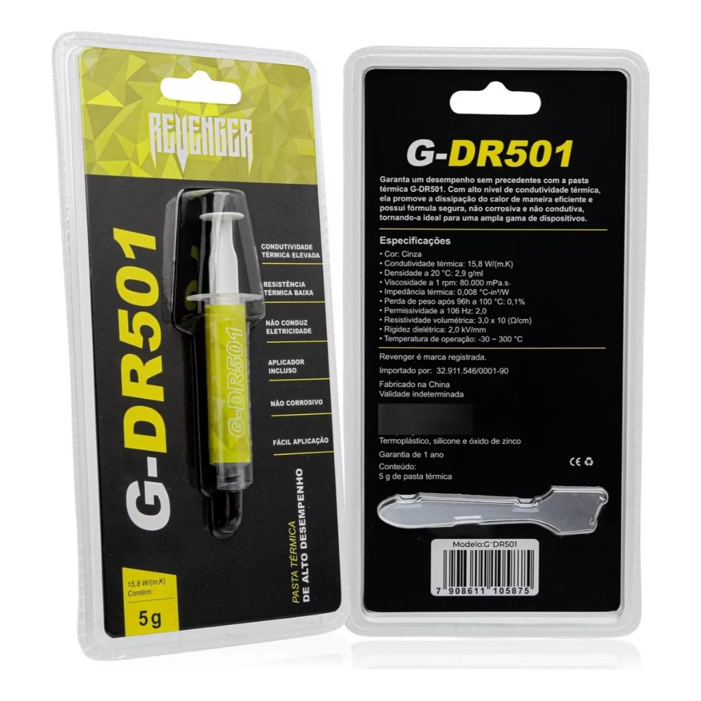 Pasta térmica prata G-DR501 5g Original Processador CPU Placa Vídeo PS4 PS5 XBOX PC C/ Pazinha
