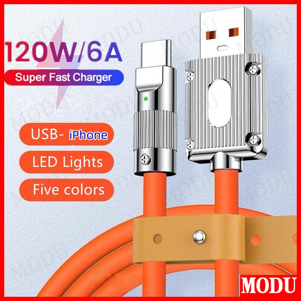 Cabo De Silicone Líquido USB Original Rápido 120W 6A Carregamento Tipo C Micro Novo Design