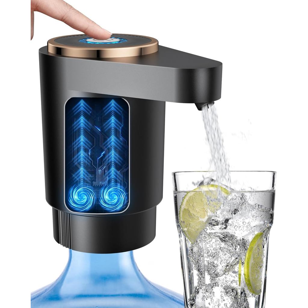 Water Jug Pump for 5 Gallon Bottle – Portable Electric USB-C Charging Dispenser, Dual Powerful Motors, Fast Flow, Fits 2