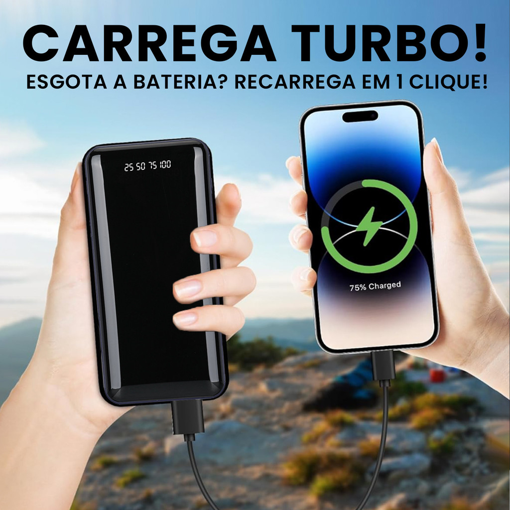 Power Bank 10000mah 20000mah Bateria Externa Carregador Portátil Ultra Compacto