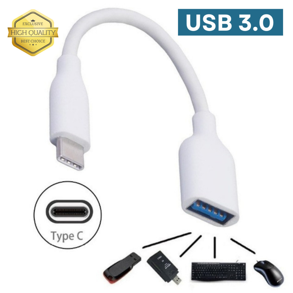 Cabo Adaptador Tipo-C 3.0 USB-C Femea Otg Para Pendrive Celular Tablet Mouse Macbook