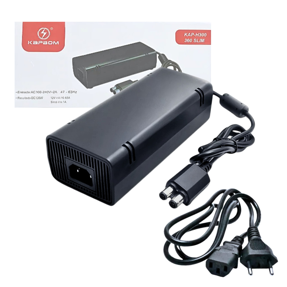 Fonte de alimentação 2 Pinos para XBOX 360 SLIM- Kapbom KAP-H300