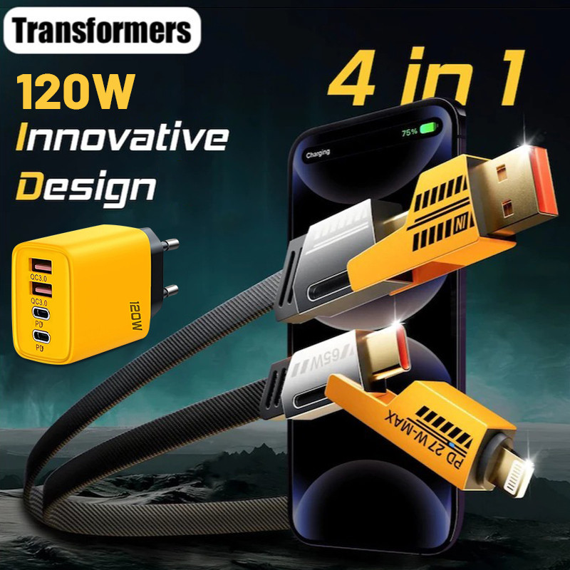 Knife King 4 in 1/Charging head 120w fast charging/type C USB iOS Apple/type C