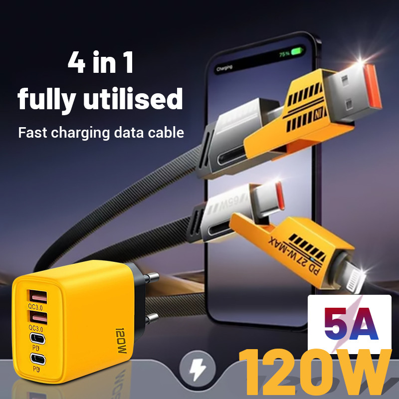 Yellow Knife King/Charging Head 120w Fast Charge/Type C USB iOS Apple/Type C