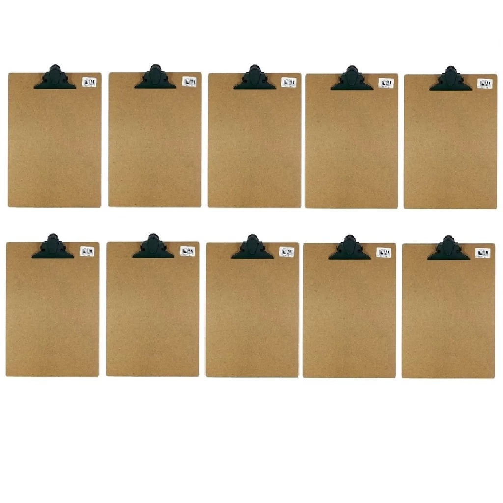 Prancheta De Madeira Mdf Clip De Plástico Carbrink C/ 10