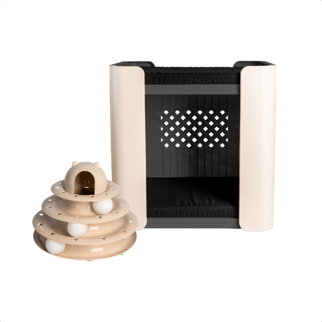 Casa De Gato Cachorro Dois Andares com colchonete Beliche Pet Stand Porte Pequeno Jel Plast top