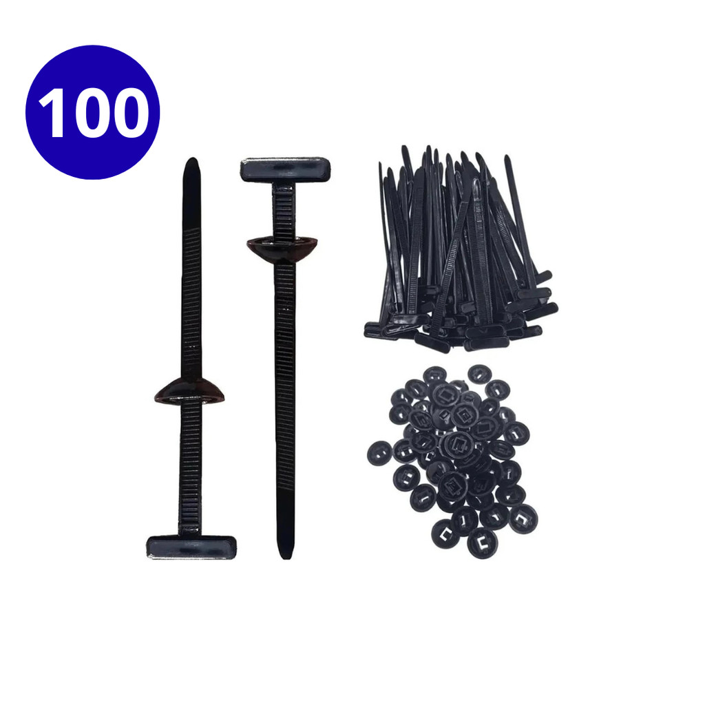 100 Peças De Abraçadeiras, Fivelas, Pinos De Passagem, Reparo De Carros, Abraçadeiras Universais De Nylon preto