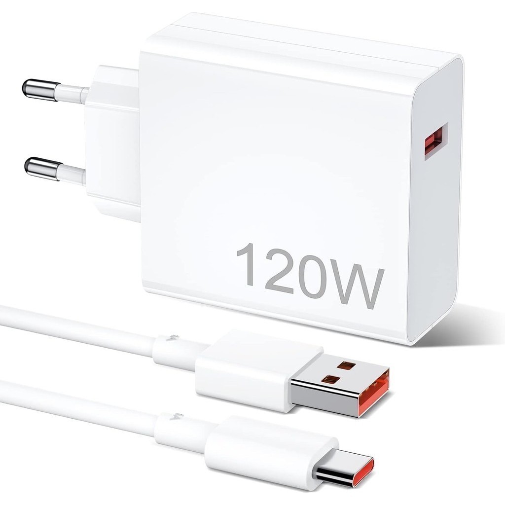 Kit Carregador 120W Para Xiaomi Com 6A USB C Cabo Fast Turbo Charge 12T 11T Pro 12 Lite 12X, Redmi Note 11 11S 10 Pro