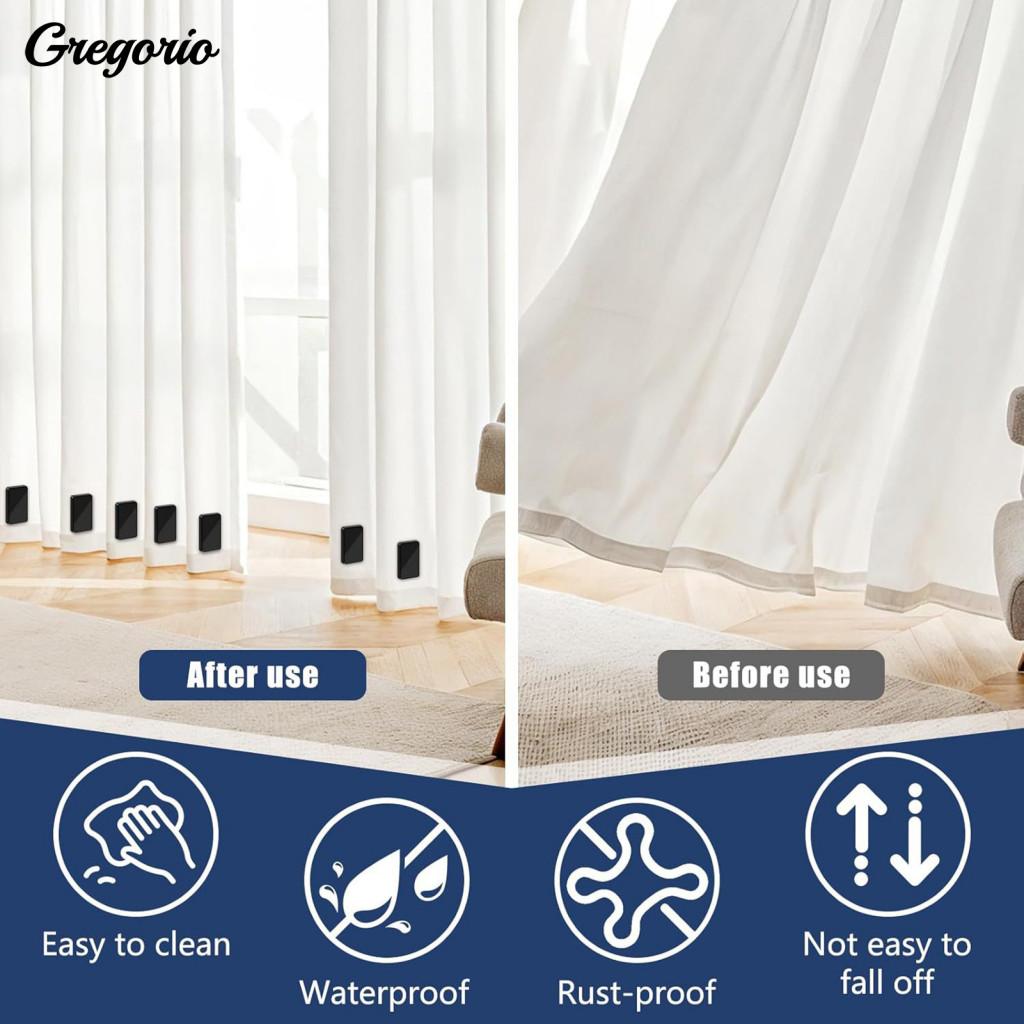 Magnetic Shower Curtain Weights Magnet Weight 1 Pair Clip-on Reusable for Flags Tablecloths Curtains – Portable