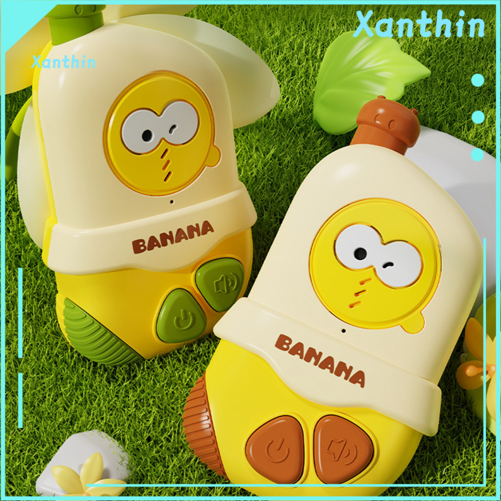 Kids Portable Intercom Wireless 1 Pair Cartoon Banana Toy 300m Long Range Parent-child Walkie Talkie for Boys Girls for