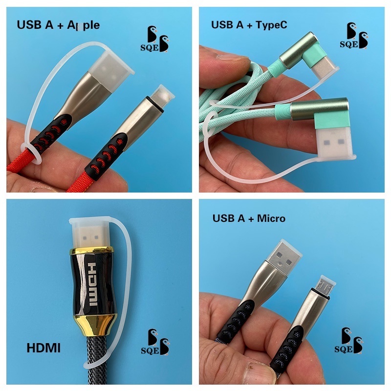 5PCS/10PCS 【 USB Tampa De Silicone Com Cabo Anti-Perda 】 Proteção Do Plugue De Carregamento Pó Tipo C HDMI