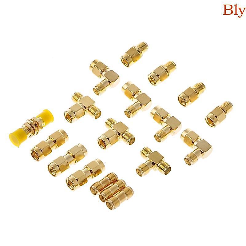 Bly 18 Pcs Conjunto Kits De Conector Masculino Feminino SMA Plug Antena Conversor Adaptador Coaxial
