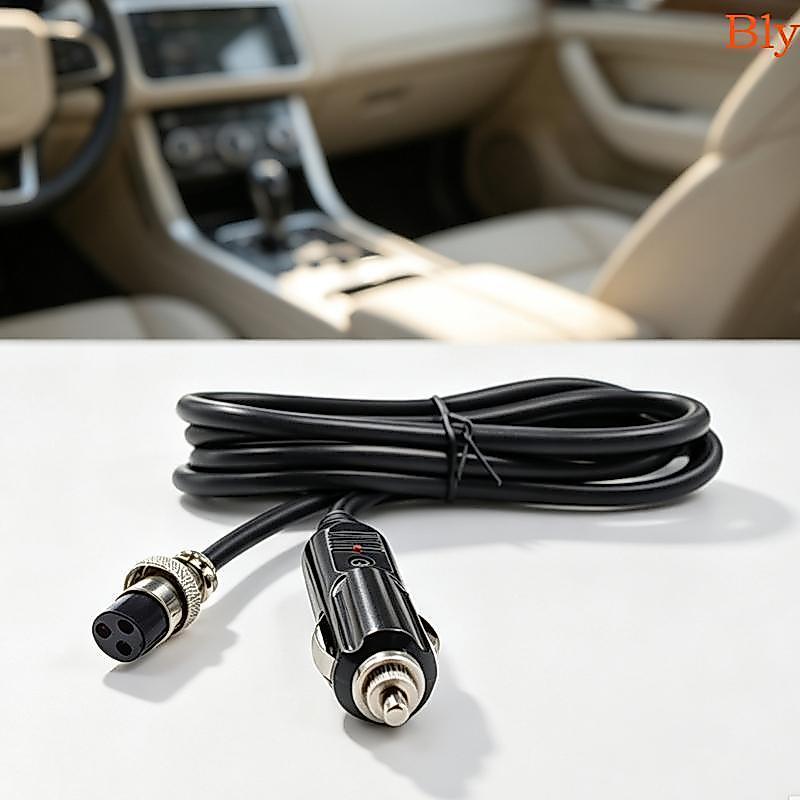 Bly Car Plug Para GX16 Cabo Adaptador Fêmea De 3 Pinos Fio Moldado Preto Com Indicador Vermelho Equipamentos Portáteis