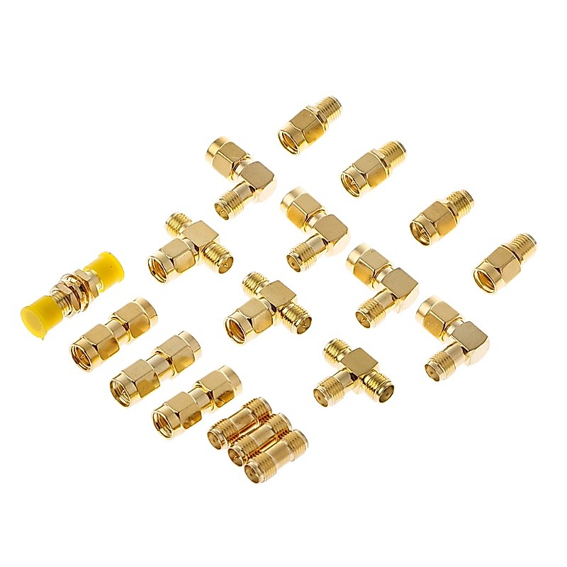 Estone 18 Pcs Conjunto Kits De Conector Masculino Feminino SMA Plug Antena Conversor Adaptador Coaxial