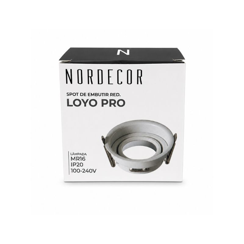 Spot embutir Loyo Pro redondo recuado mr16 branco-Nordecor