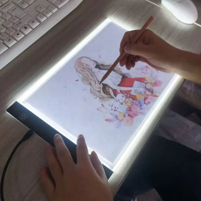 Mesa De Led Luz Branco Desenho Transposição A4 Profissional
