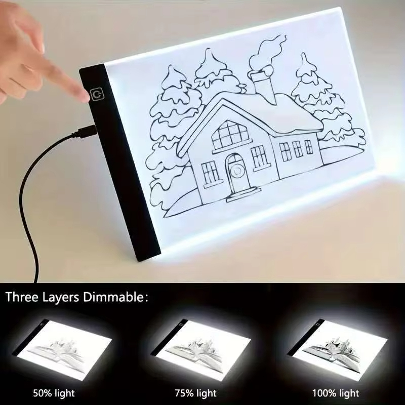Mesa Para Desenho Prancheta Led Luz Branco A5 Profissional Transposição