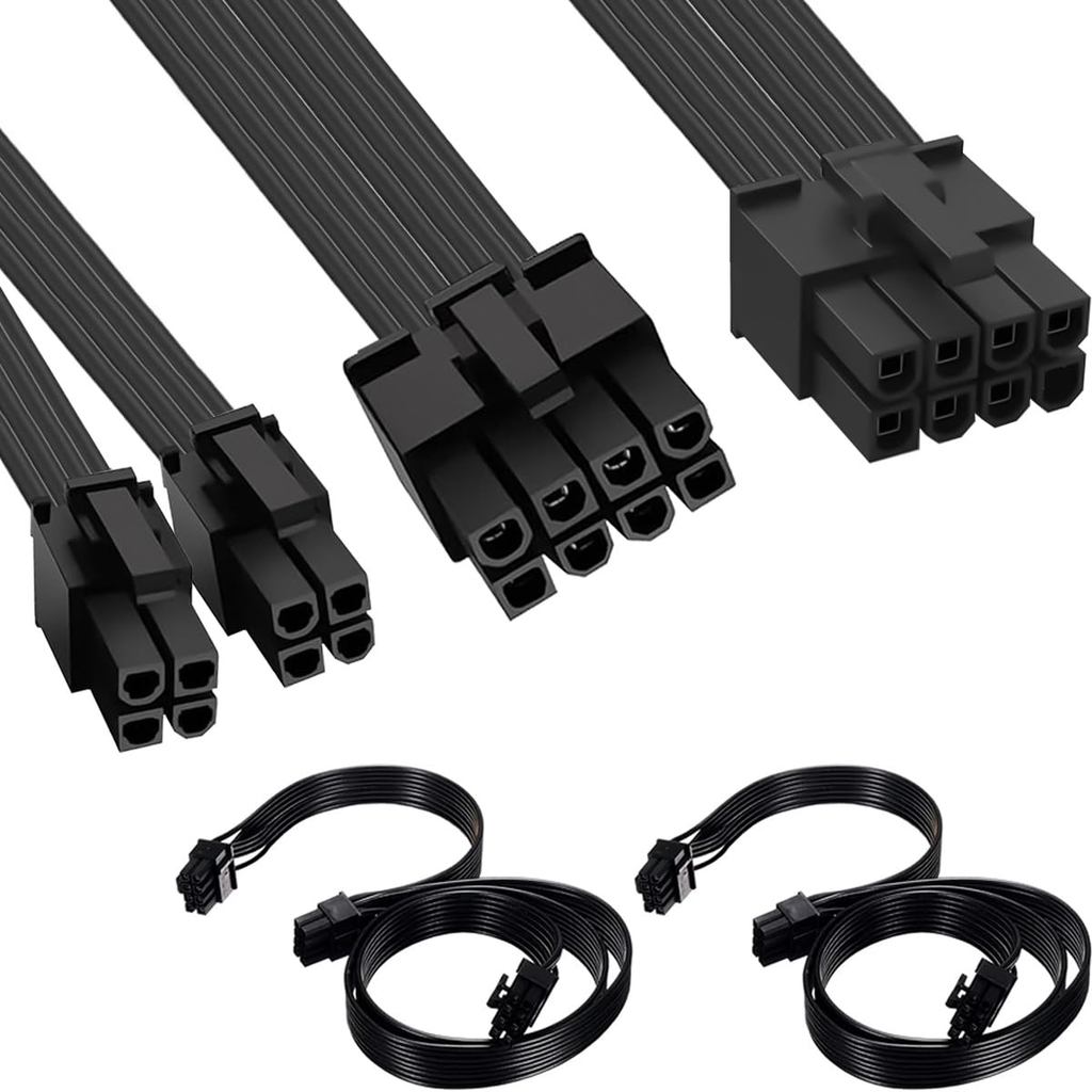 CPU Cable for Corsair, 8 Pin to 8 & 4+4 Pin Male to Male EPS CPU Power Cable, 60cm/23.62in,for Thermaltake,for ARESGAME