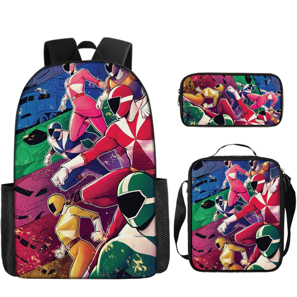 POWER RANGERS Mochila De Desenho Animado De 16 Polegadas Reduz A Carga E Grande Capacidade 20L Conjunto De Bolsa Escolar