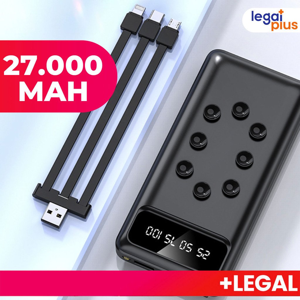 Compatível todos modelos, Power Bank celular 27000mAh: forte capacidade adsorvente,capacidade extra,carregamento rápido