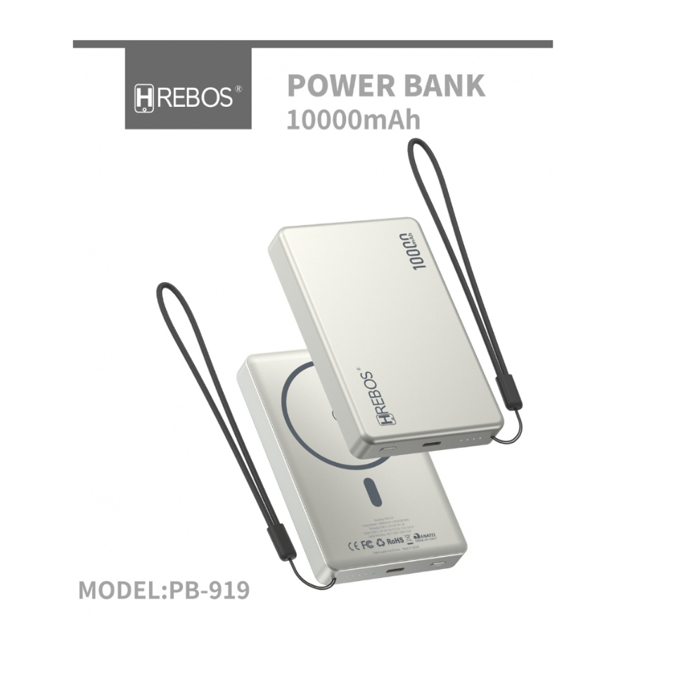 Carregador Portátil 10000mah Turbo Compatível iPhone Android Ios Samsung Xiaomi Inducao Power Bank Celular Magsafe
