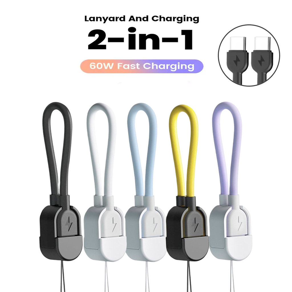 Chaveiro De Cabo Curto De 16CM PD 60W Tipo C Para USB De Carregamento Rápido iPhone 15 16 Samsung Xiaomi Power Bank Dado