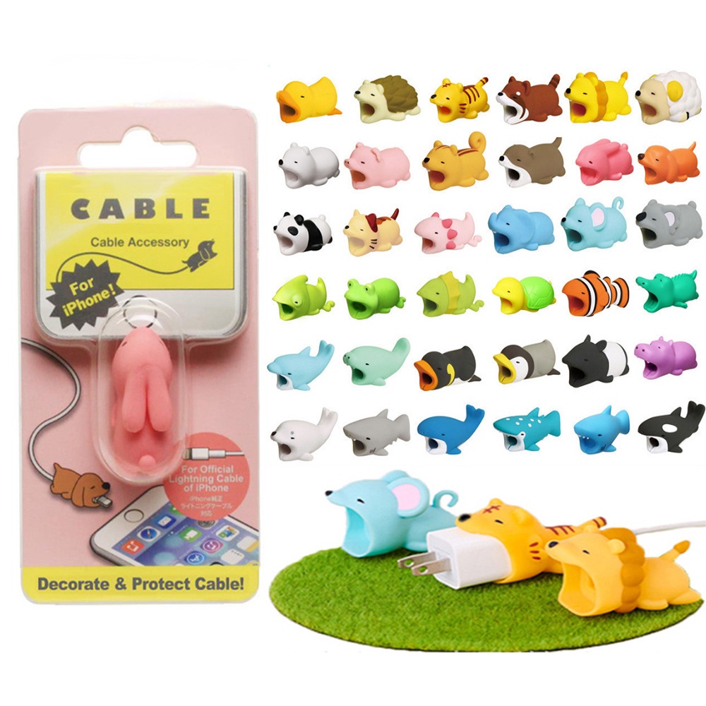 Desenhos Animais Mordida Cabo Protetor De Cães Gatos Fofo Modelador Organizador Para Iphone Ipad Data Line Proteção Telefone Android Acessórios