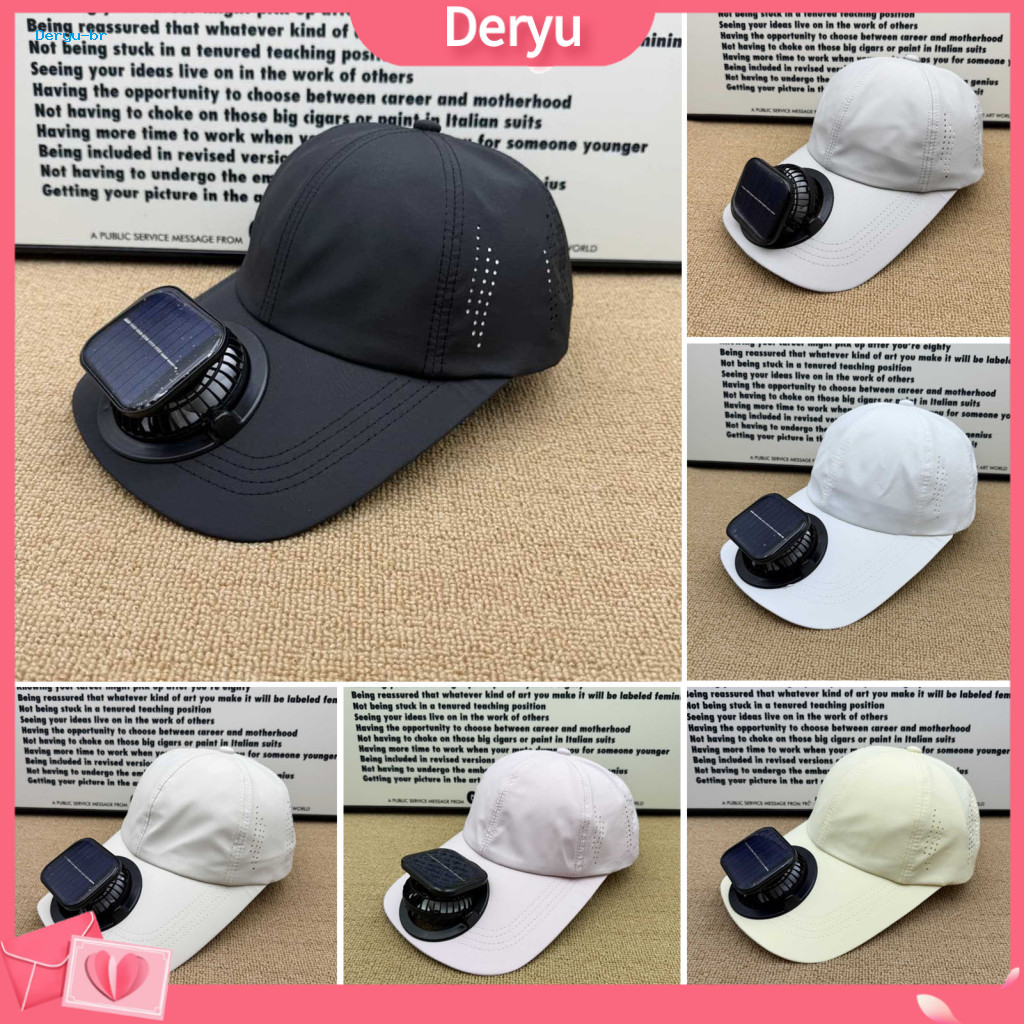 Baseball Hat with Fan Portable Built-in Silent 3-speed Solar Usb Charging Anti-uv Sun Protection Brim Quick-dry for Outd