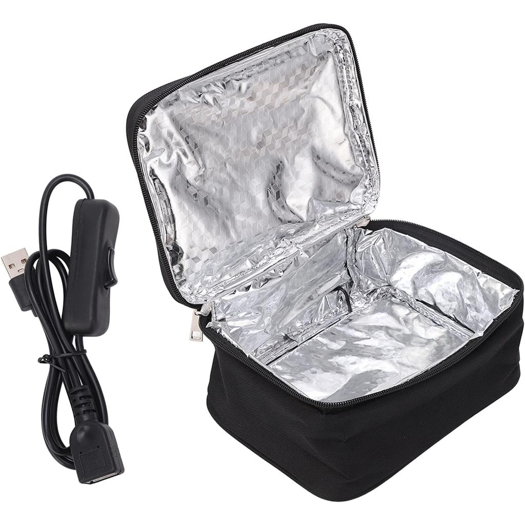 Portable Oven,Lunch Bag Portable Oven USB Charging Portable Microwave Aluminum Film Liner Heated Lunch Box with 2 Heatin