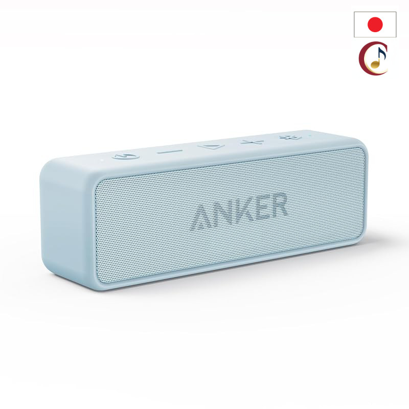 Anker Soundcore 2 Portable Bluetooth Speaker, USB-C Charging, 12W Stereo Sound, 24-Hour Playtime, Enhanced Bass, IPX7 Wa