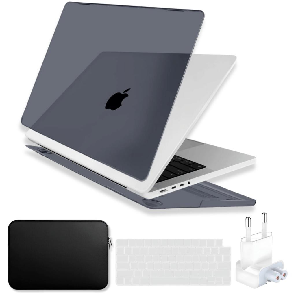 Capa Para MacBook Pro 14 M3 M2 M1 2021/2024 SkinCase +Protetor Teclado Transp +Bag Neoprene +Plug