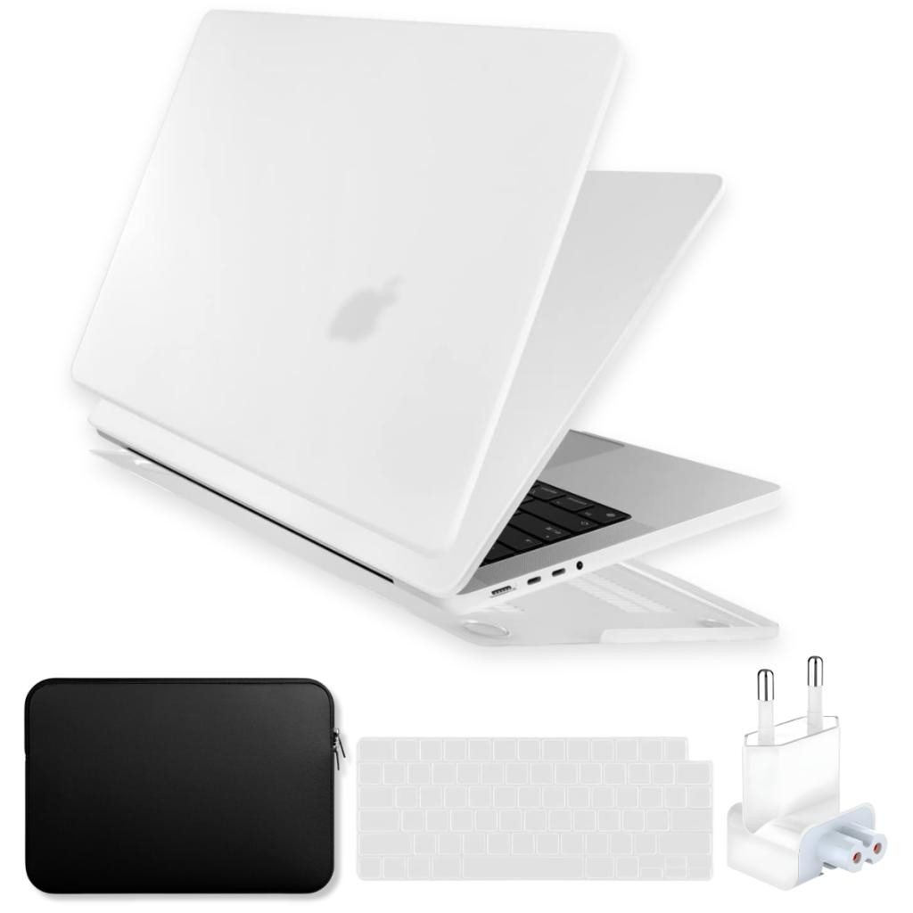 Kit Capa SkinCase P/ MacBook Pro 14 M3 M2 M1 2021/2024 +Protetor Teclado Transp +Bag Neoprene +Plug
