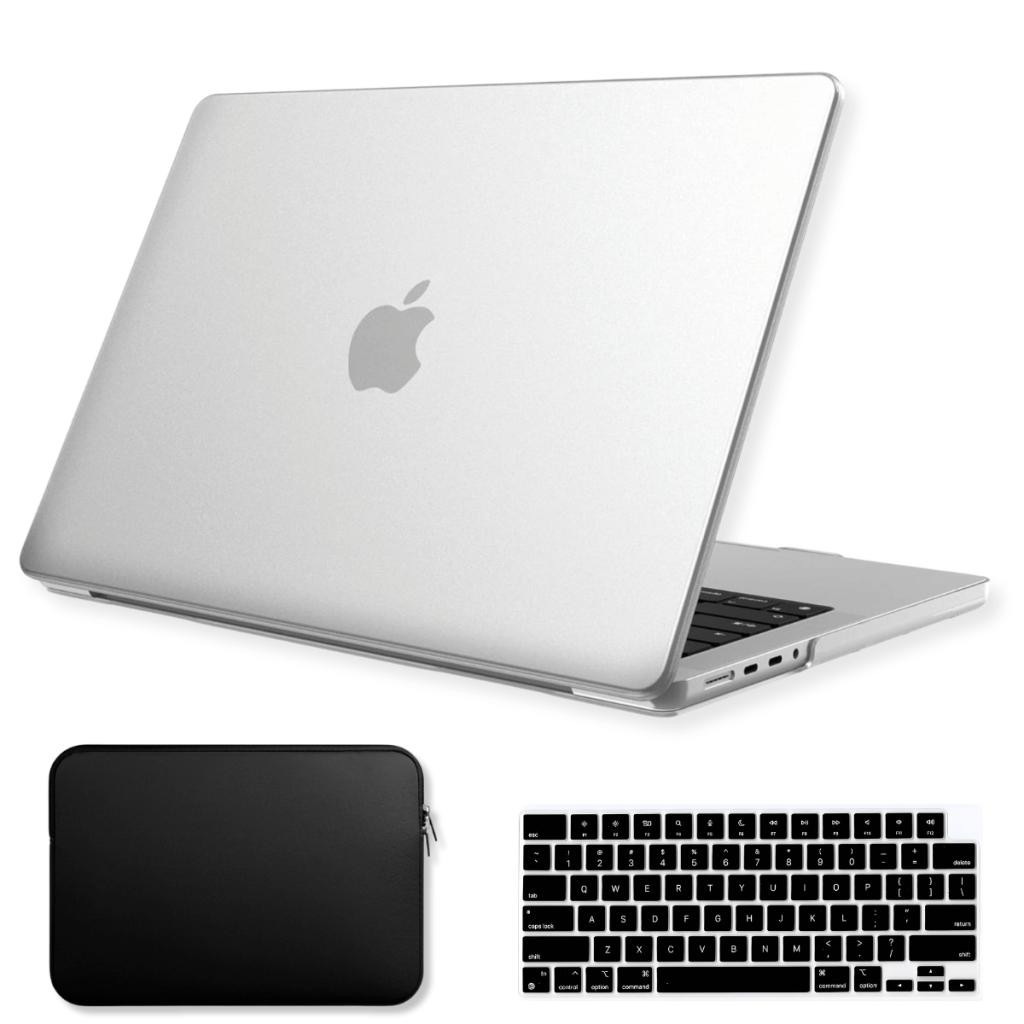 Capa SkinCase P/ MacBook Pro 16 Pol M3 M2 M1 Pro/Max Kit Bag + Prot Teclado - Transparente Fosco