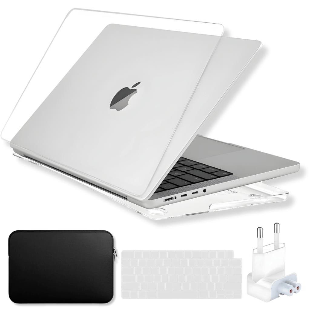 Capa SkinCase Para MacBook Pro 14 M3 M2 M1 2021/2024 +Protetor Teclado Transp +Bag Neoprene +Plug