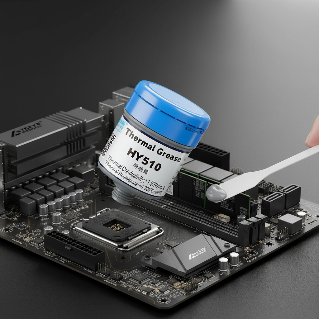 HY510 Graxa Térmica para CPU Portátil para Transferência de Calor Pasta de Silicone Meio Barril Cinza